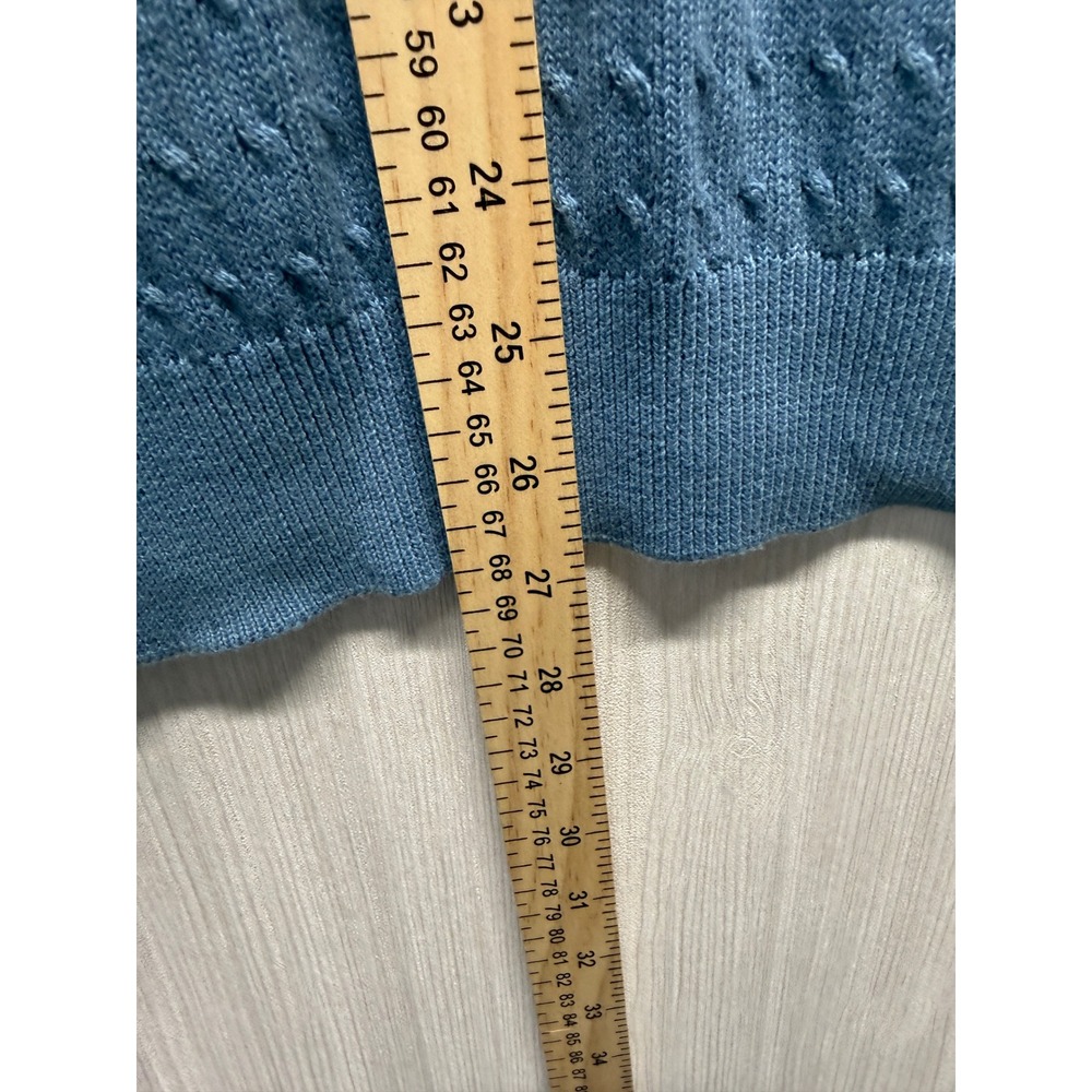 Lyle & Scott Scotland Mens Blue 100%Combed Cotton Cable Knit V-Neck Sweater Vest - Picture 6 of 10